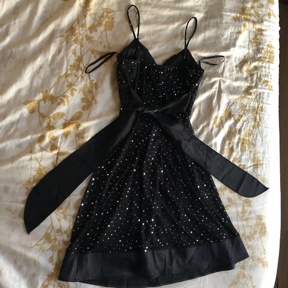 Black Polyester-Spandex Dress - Picture 4 of 9